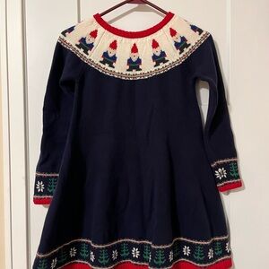 Festive Gnome Knit Dress - Navy